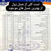 پک عسل تک گل طبیعی(آویشن،انگبین سفارشی،زول،کنارسفارشی،جنگلی مرکبات،اکالیپتوس،زرشک،سیاهدانه،وحشی،عناب)به قیمت عمده